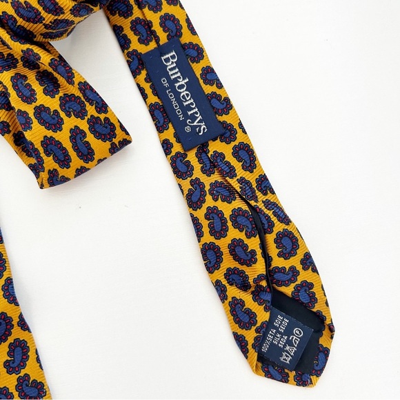 Vintage Burberry Silk Paisley Print Men's Neck Tie - Picture 3 of 6